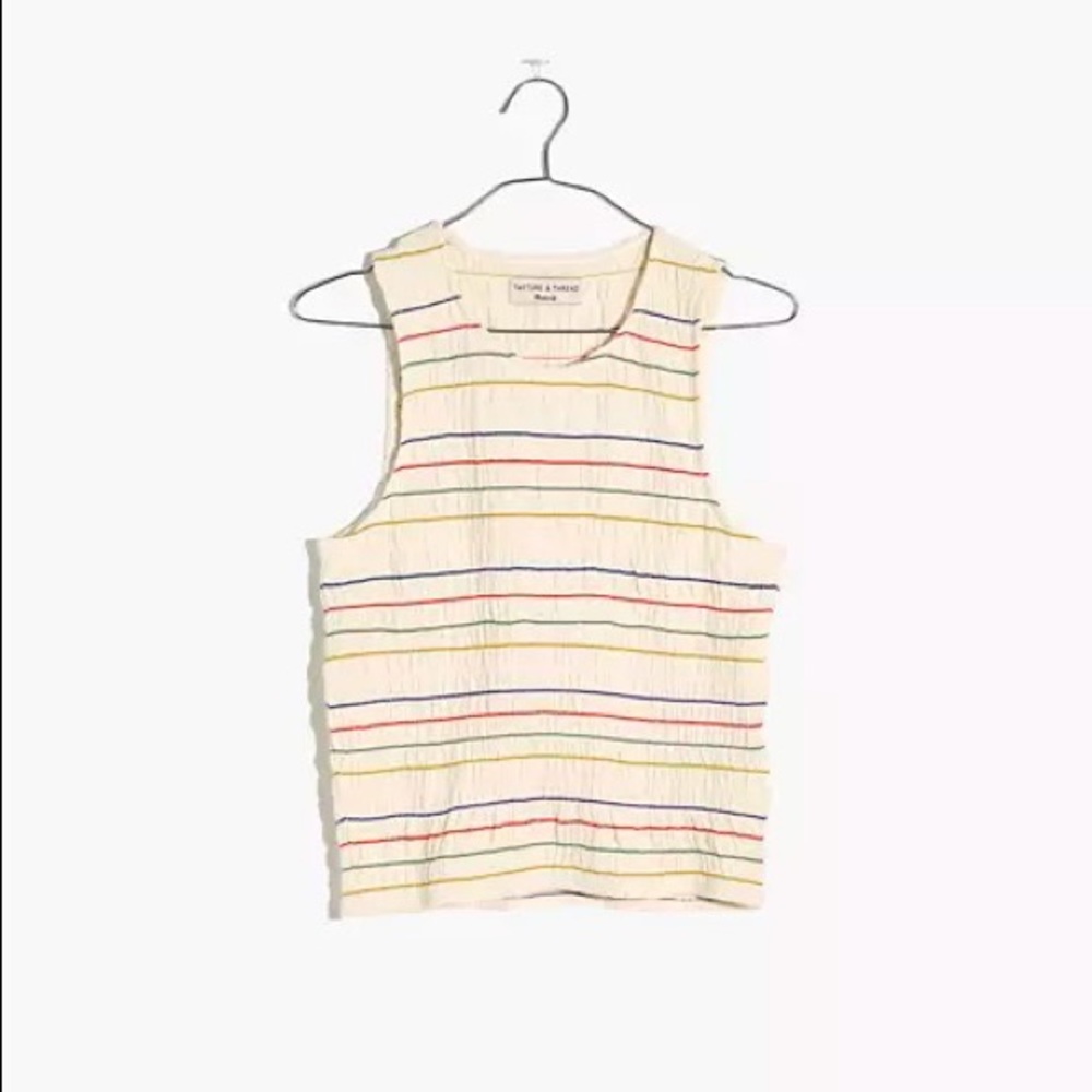 Madewell Texture & Thread Rainbow Stripe Tank Top